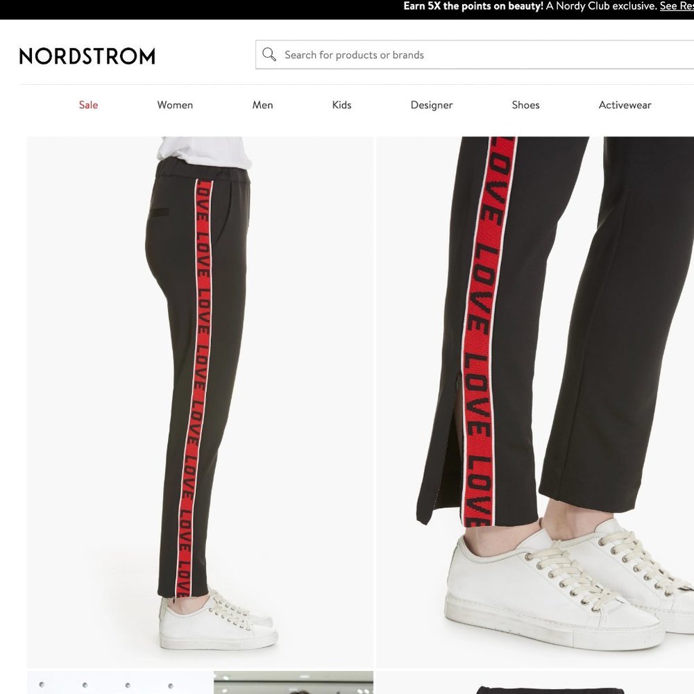 MAJE  Love Side Stripe Satin Track Pants In Black Medium Sold out $365 RRP